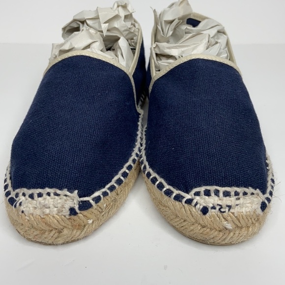 Toni Pons Blue Canvas Espadrilles Tan Trim Slip-On - Picture 11 of 16